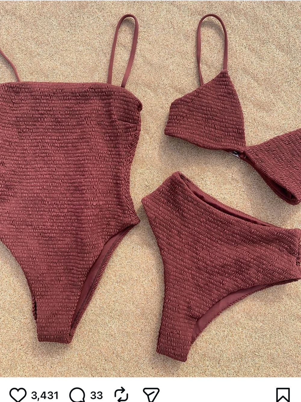 Elce Swim (used to be Wanderlust) One-Piece crepe/crinkle Swimsuit in Maroon